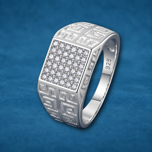 Men's Zircon Ring | S925 Sterling Silver | Free Gift Box & Engraving | Multiple Sizes