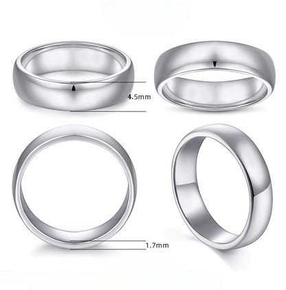 Men's Classic Dome Wedding Band | Gold Plated S925 Silver | 4.5mm | For Him & Her