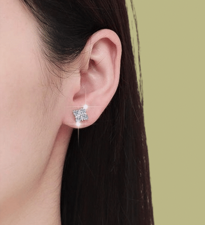 Certified 0.8Ct Moissanite Diamond Stud Earrings