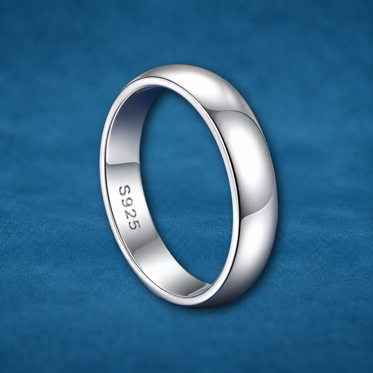 Men's Classic Dome Wedding Band | Gold Plated S925 Silver | 4.5mm | For Him & Her