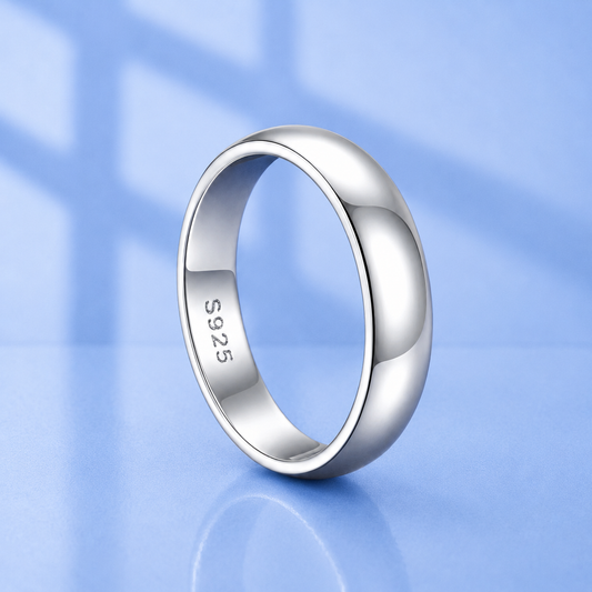 Men's Classic Dome Wedding Band | Gold Plated S925 Silver | 4.5mm | For Him & Her