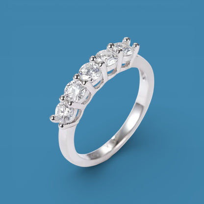 S925 Silver Zircon  Anniversary Band For Women