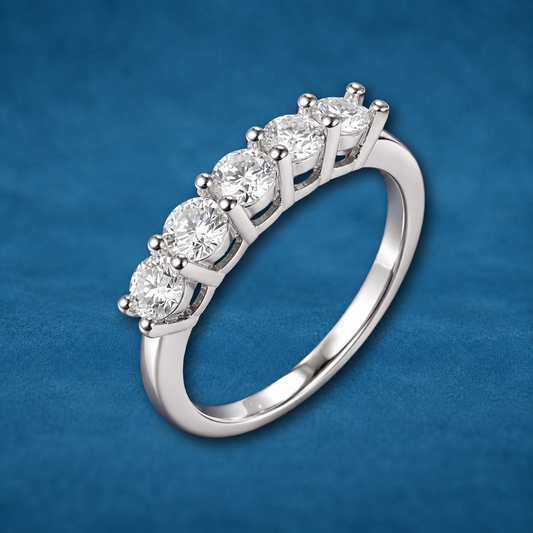 S925 Sterling Silver Zircon Anniversary Band for Women | Free Gift Box