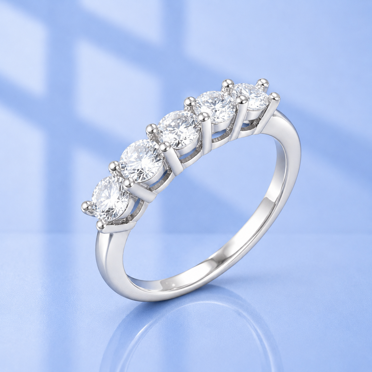 S925 Sterling Silver Zircon Anniversary Band for Women | Free Gift Box