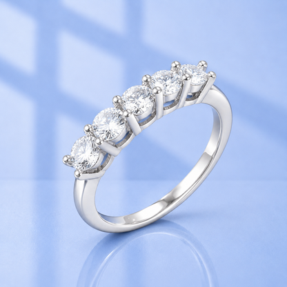 S925 Sterling Silver Zircon Anniversary Band for Women | Free Gift Box