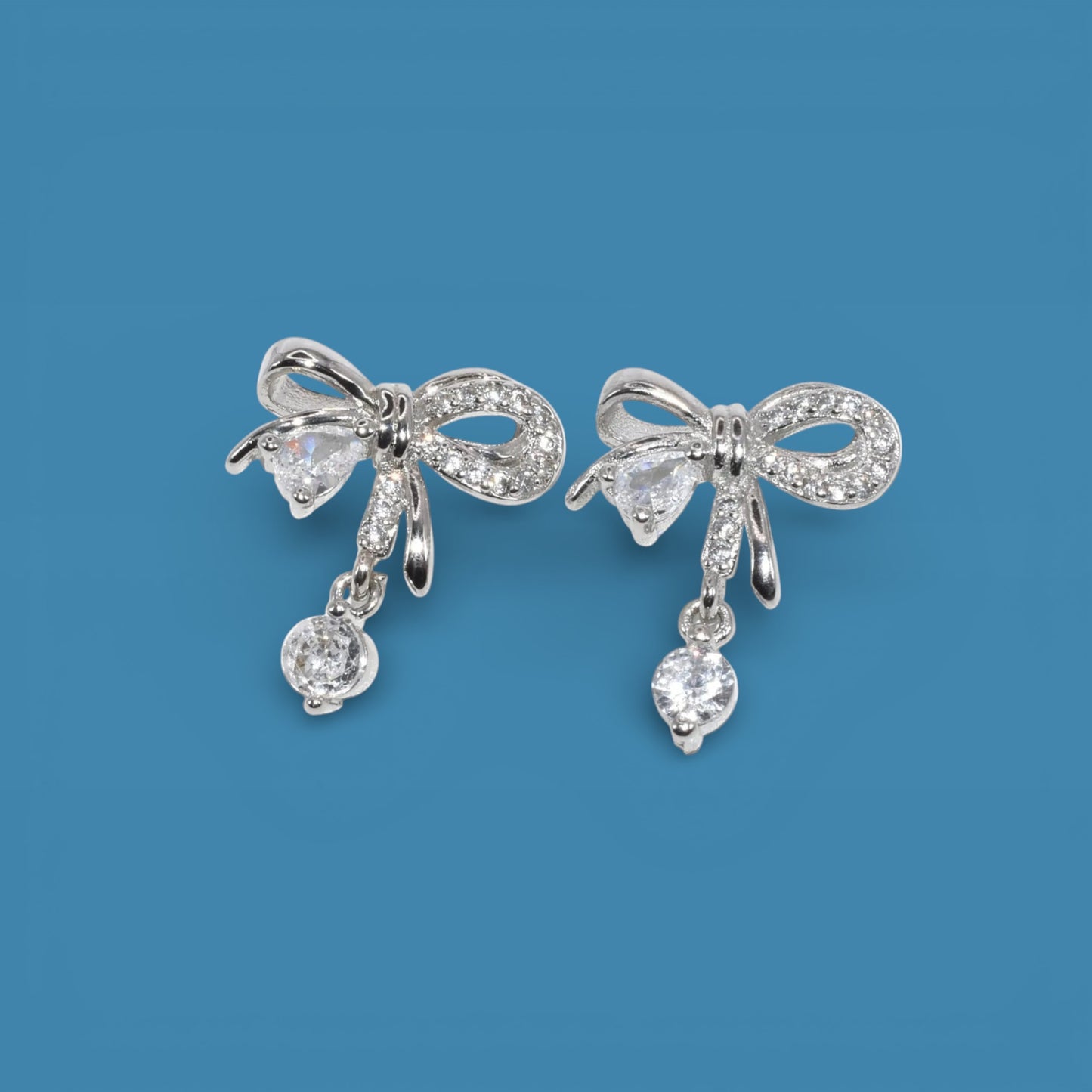 S925 silver shiny zircon stud earring