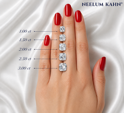 3ct Cushion Cut Moissanite Pave Setting Engagement Ring, 3Ct D VVS1, 925 Sterling Silver,