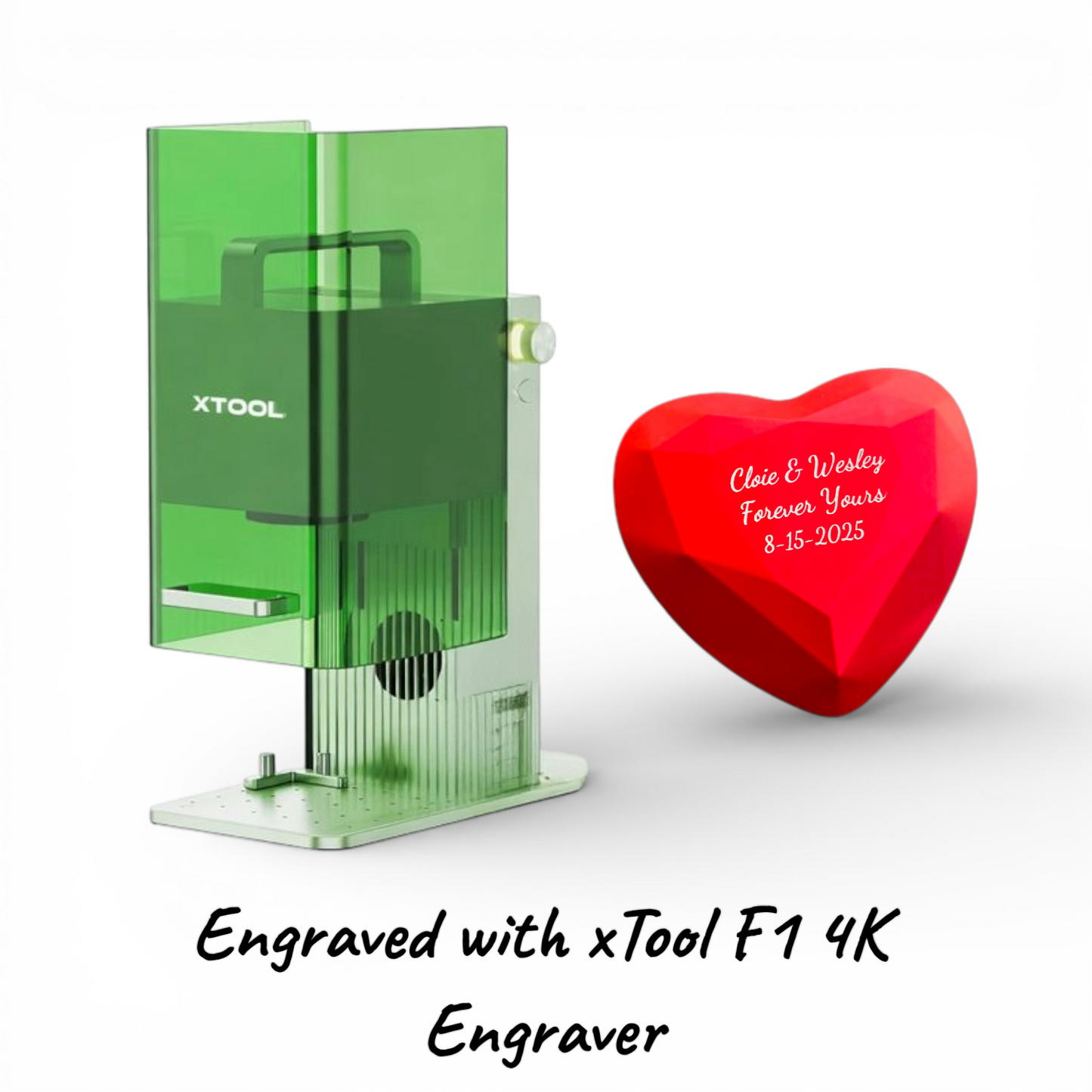 Custom Text Engraved Heart-Shaped Red LED Ring Box –  Personalize Proposal & Gift Box