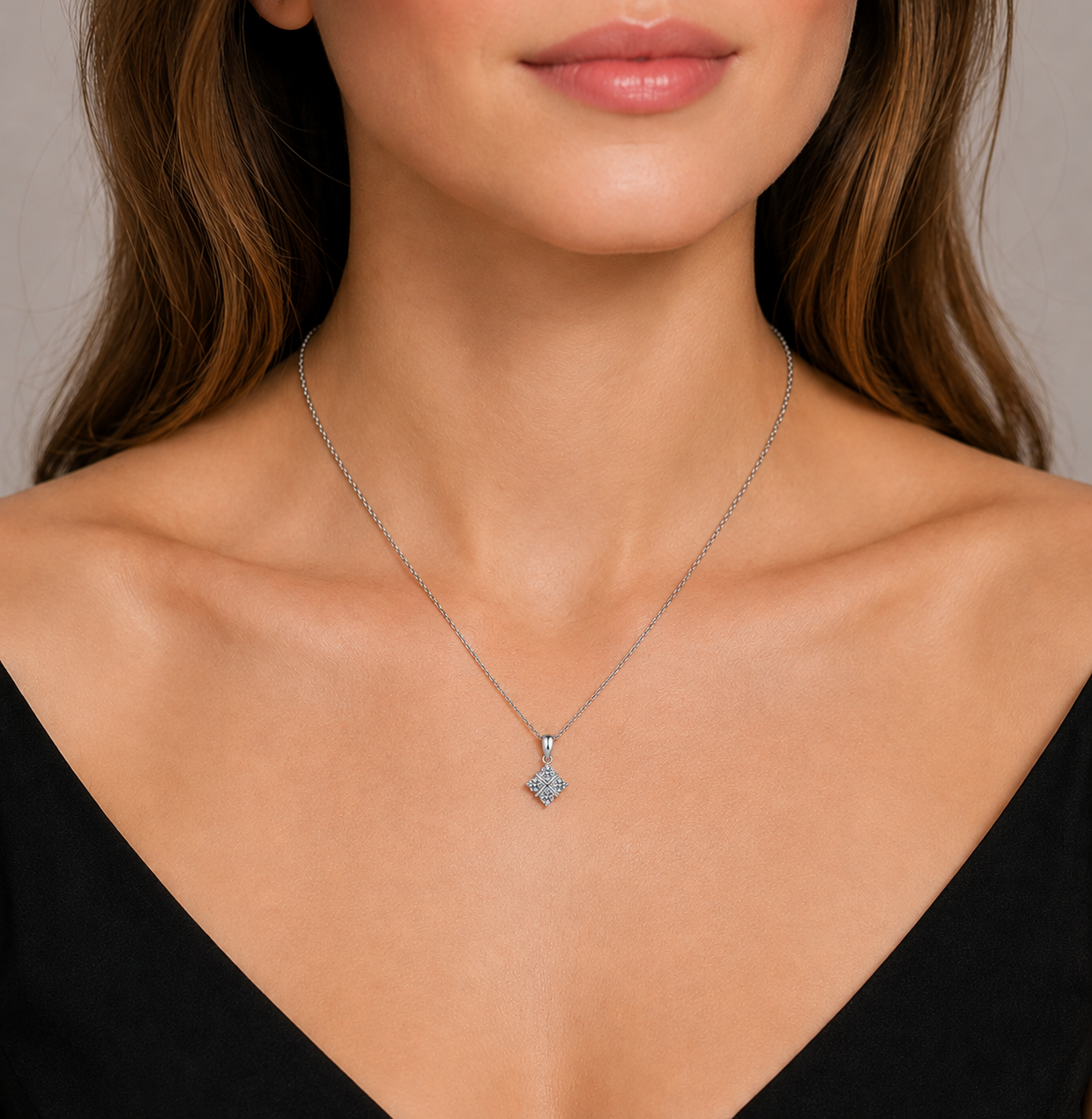 Four-Leaf Clover Moissanite Pendant Necklace | 18K Gold Plated 925 Sterling Silver | 1.2 Ct D VVS1