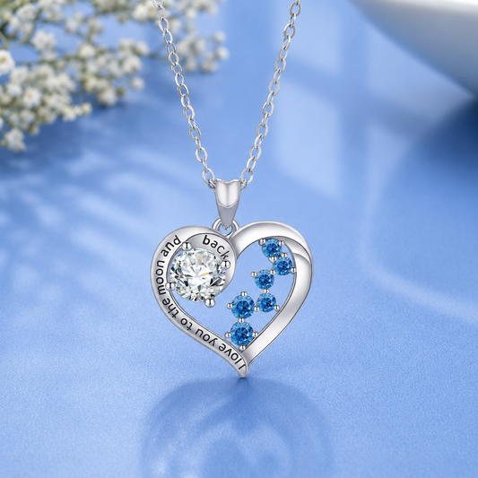 0.5ct Moissanite Heart Necklace | S925 Silver | VVS1 | 18.2" Chain