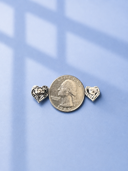 Heart Moissanite Stud Earrings in 925 Sterling Silver | 0.3 Ct or 0.5 Ct D Color VVS1 Moissanite