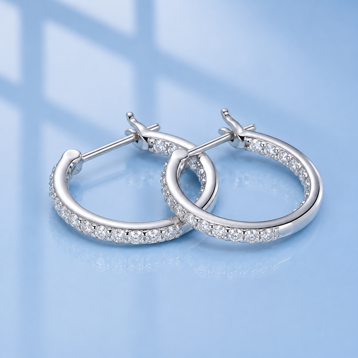 Moissanite Hoop Earrings | S925 Silver | VVS1 D Color | Comes in LED Gift Box