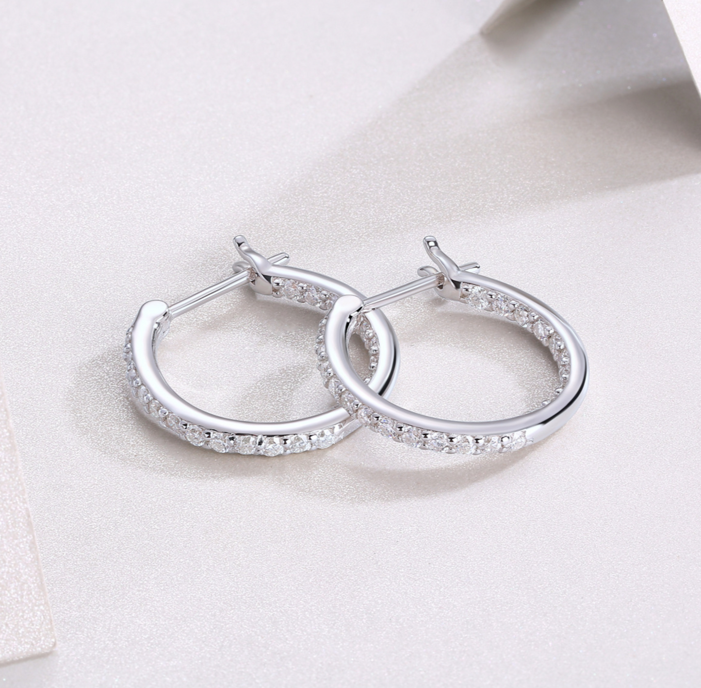 Certified Moissanite Diamond Hoop Earrings | S925 Silver for Men & Women