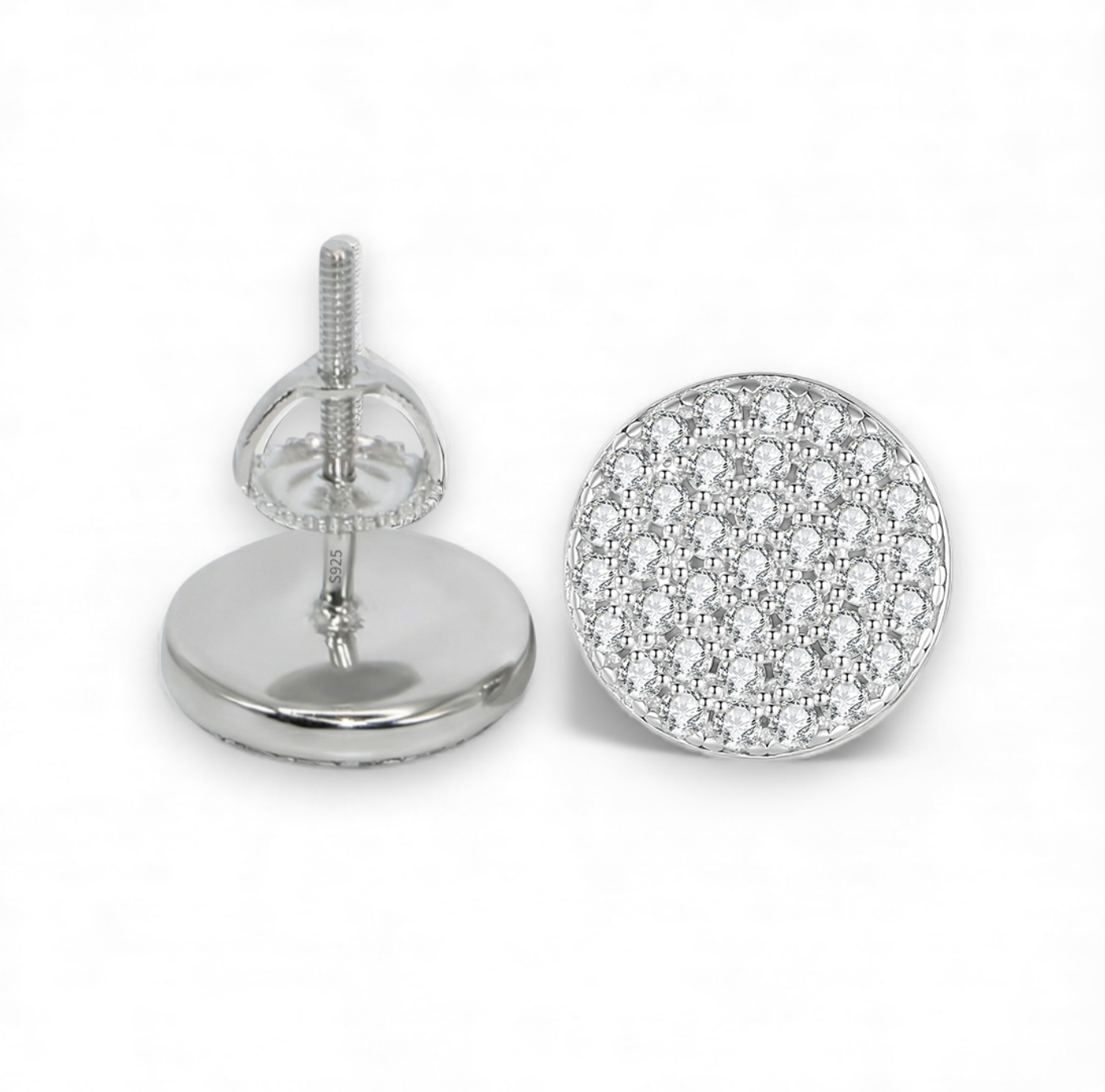 1.2 CTW Moissanite Stud Earrings (0.6 Ct Each) – D/VVS1, Iced-Out Hip Hop, Sterling Silver