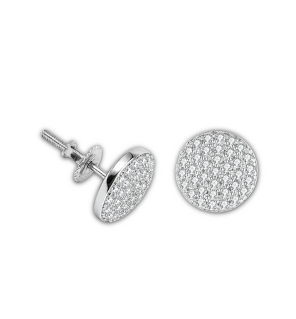 1.2ct Moissanite Hip Hop Stud Earrings | 0.6ct Each | 18K White Gold Plated S925 | VVS1 | Screw Back