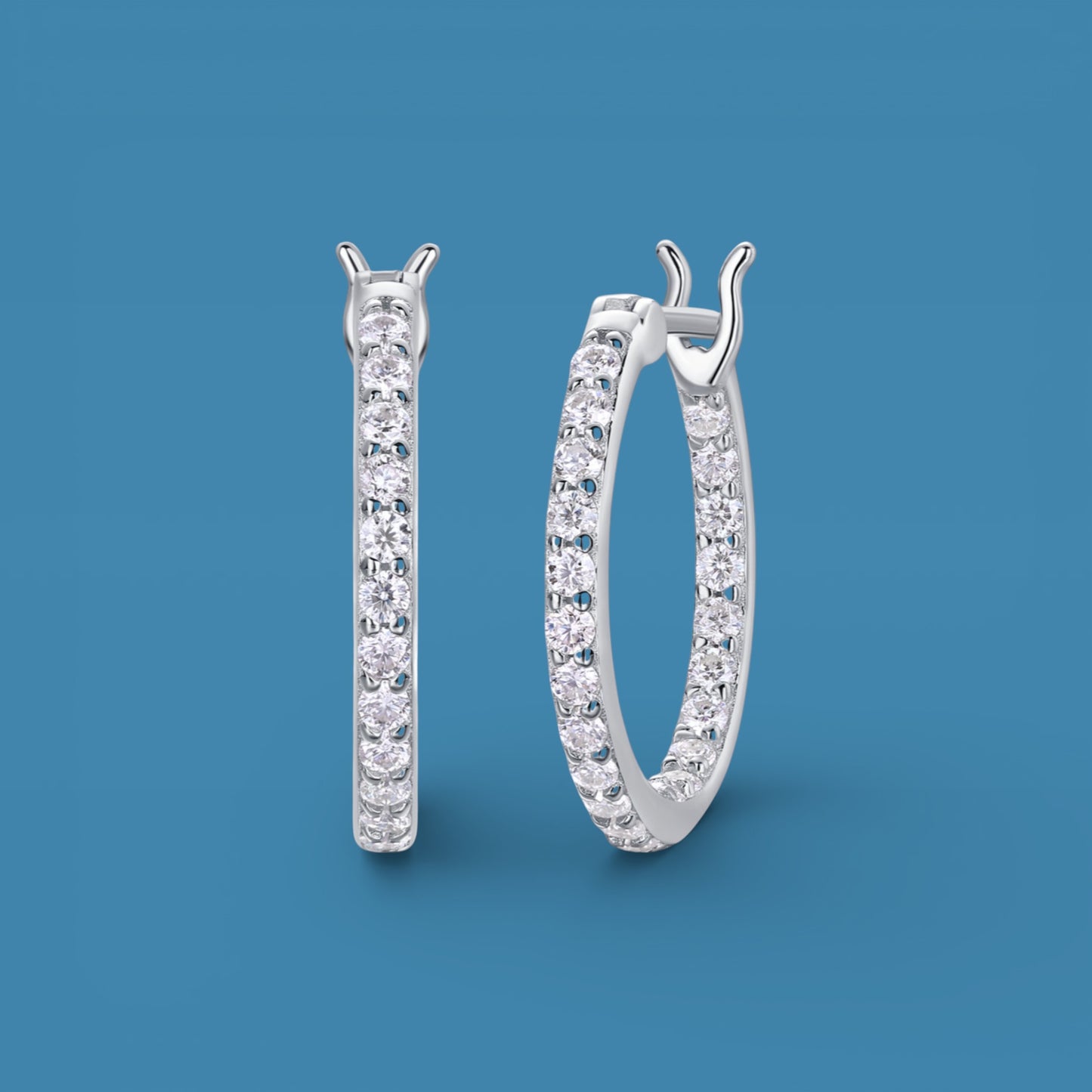 Certified Moissanite Diamond Hoop Earrings | S925 Silver for Men & Women