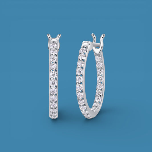 Certified Moissanite Diamond Hoop Earrings | S925 Silver for Men & Women