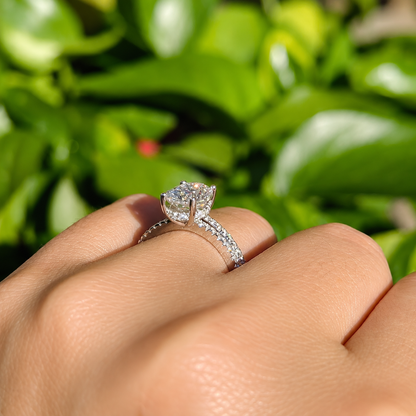 2.19ct Oval Moissanite Wedding Band Set | S925 Silver | VVS1 | 2 Rings