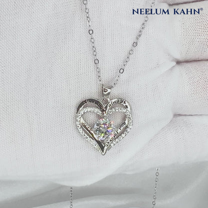 0.5ct Moissanite Heart Necklace | S925 Silver | VVS1 | 17.5" Chain