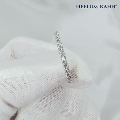 0.19ct Moissanite Wedding Ring | S925 Silver and Moissanite Eternity Half Band