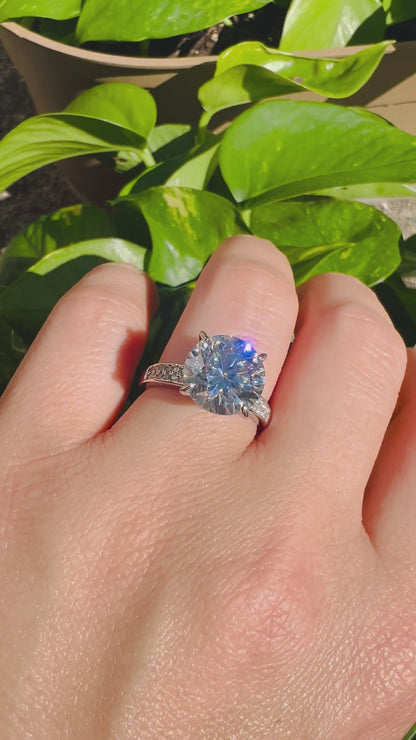 Certified 5Ct Classic Moissanite Diamond Proposal Ring