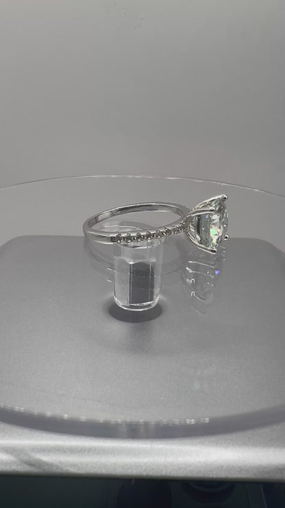 3Ct Moissanite Diamond Ring, 925 Sterling Silver, 18K Gold Plated, Round Cut, VVS1 Clarity, Gift LED Ring Box Included