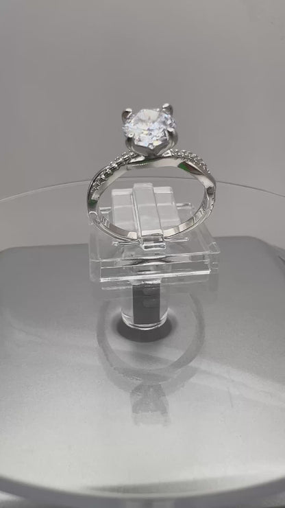 925 Sterling Silver Promise Ring Inlaid Shining Zircon