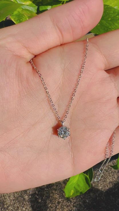 Certified 1ct Moissanite Diamond Pendant S925 Silver Promise Necklace