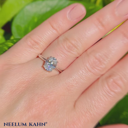 2ct Oval Cut Moissanite Engagement Ring | Solitaire Ring | S925 Silver |Color D VVS1