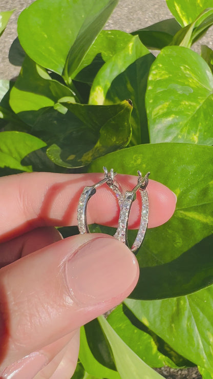 Certified Moissanite Diamond Hoop Earrings | S925 Silver for Men & Women