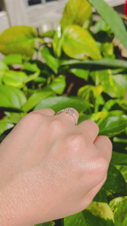 1Ct Radiant Cut Moissanite Ring | Heart Shape LED Ring Box Included