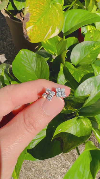 Certified 0.8Ct Moissanite Diamond Stud Earrings