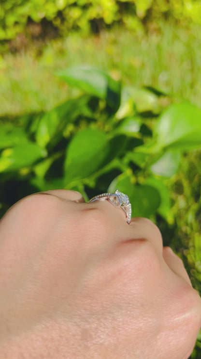 Certified 1Ct Moissanite Diamond S925 Silver Heart Shaped Ring with LED Gift Ring Box