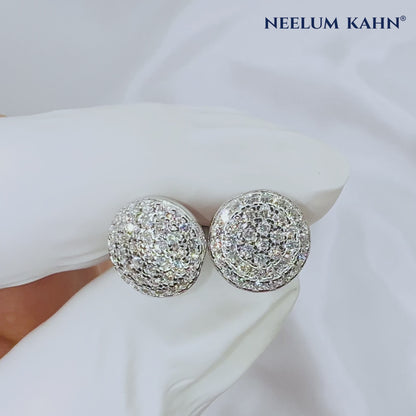 1.2ct Moissanite Hip Hop Stud Earrings | 0.6ct Each | 18K White Gold Plated S925 | VVS1 | Screw Back
