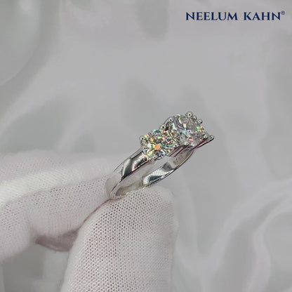 2ct Moissanite Three-Stone Ring | S925 Silver | VVS1 D Color