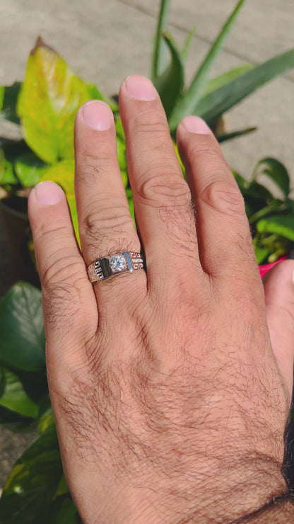 Certified 1Ct Moissanite Diamond Adjustable Ring – S925 Silver White Gold Plated