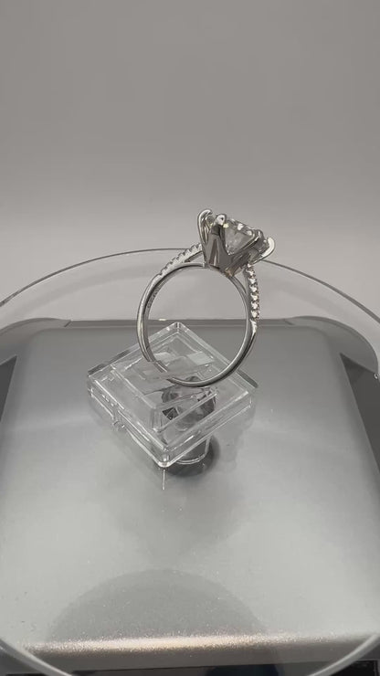 Certified 5Ct Moissanite Diamond Proposal/Engagement S925 Silver18K Gold Plated Ring, Gift LED Ring Box Included