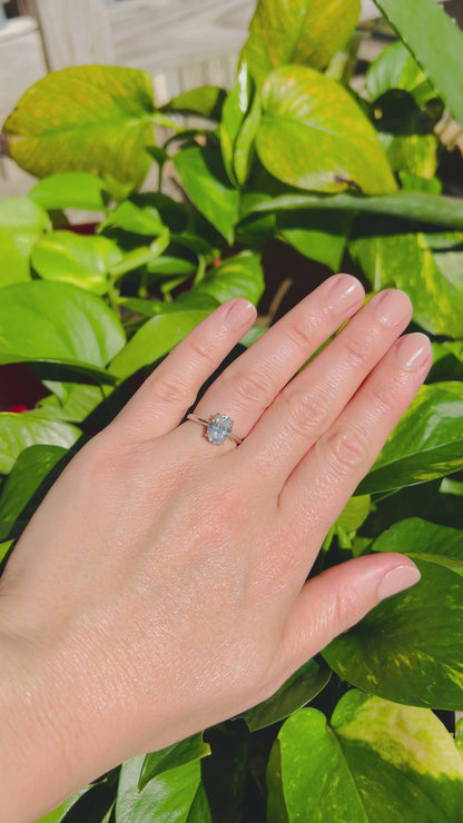 2Ct Oval Cut Moissanite Ring, 925 Sterling Silver, D Color VVS1 Clarity, Solitaire Engagement Ring with Gift LED Heart Ring Box