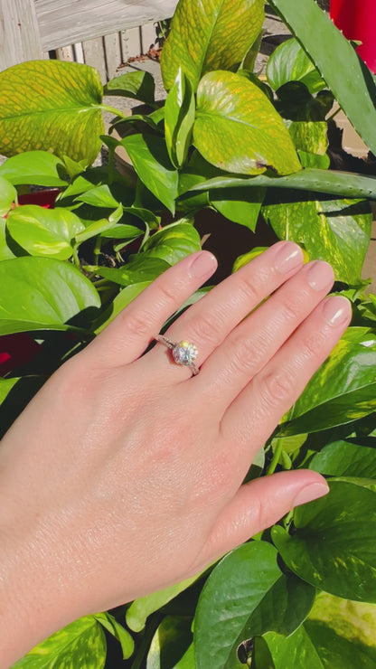 Certified 2Ct Moissanite Diamond Promise Ring for Women – S925 Silver White Gold Plated