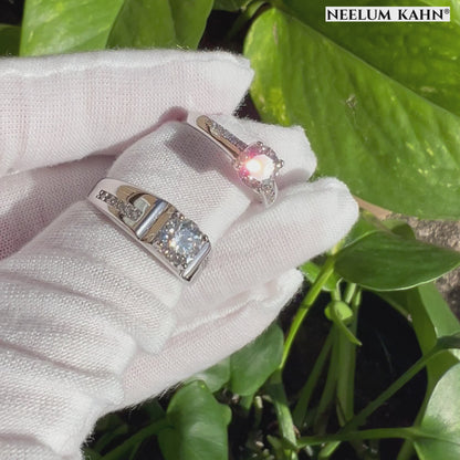 2ct Moissanite Couple Rings Set | Adjustable | S925 Silver | VVS1