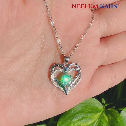 1ct Moissanite Double Ring Love Heart Necklace | S925 Silver | VVS1