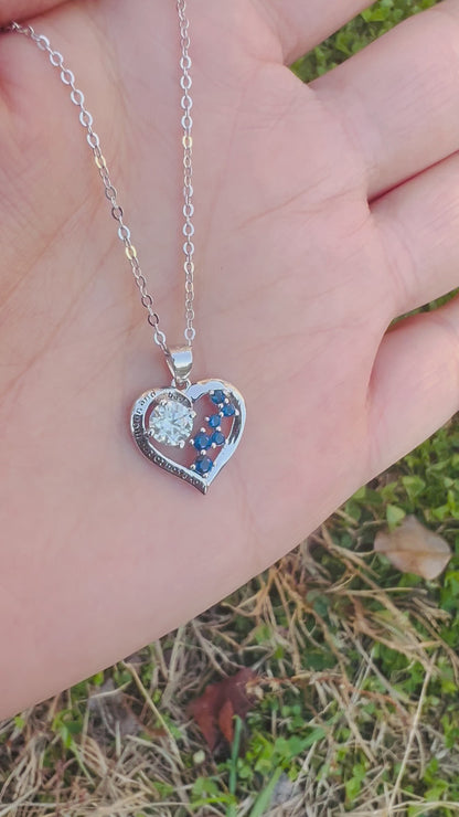 Sterling Silver Moissanite Heart Necklace, 0.5Ct Round Cut VVS1, 18.2 Inch Chain | Gift Jewelry Box Included