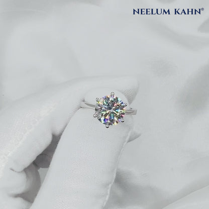4ct Moissanite Hidden Halo Engagement - Proposal Ring