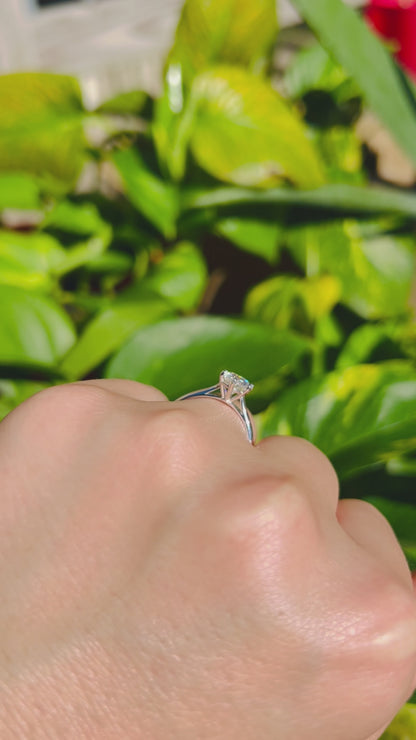 Certified 1Ct Moissanite Diamond Classy 925 Sterling Silver Ring