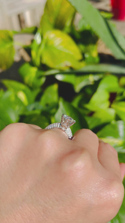 Certified 3Ct Moissanite Diamond Engagement Ring (18k Gold Plated)