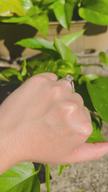 3Ct Moissanite Diamond Ring, 925 Sterling Silver, VVS1 Clarity, D Color, Round Cut, Gift LED Heart Ring Box Included